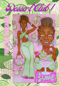 Pink lime margarita poster print